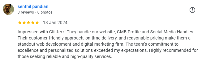 Shruthi dental reviews for Gliitterz